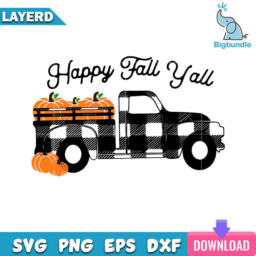 mockup bigbundle file l Fall Pumpkin Truck