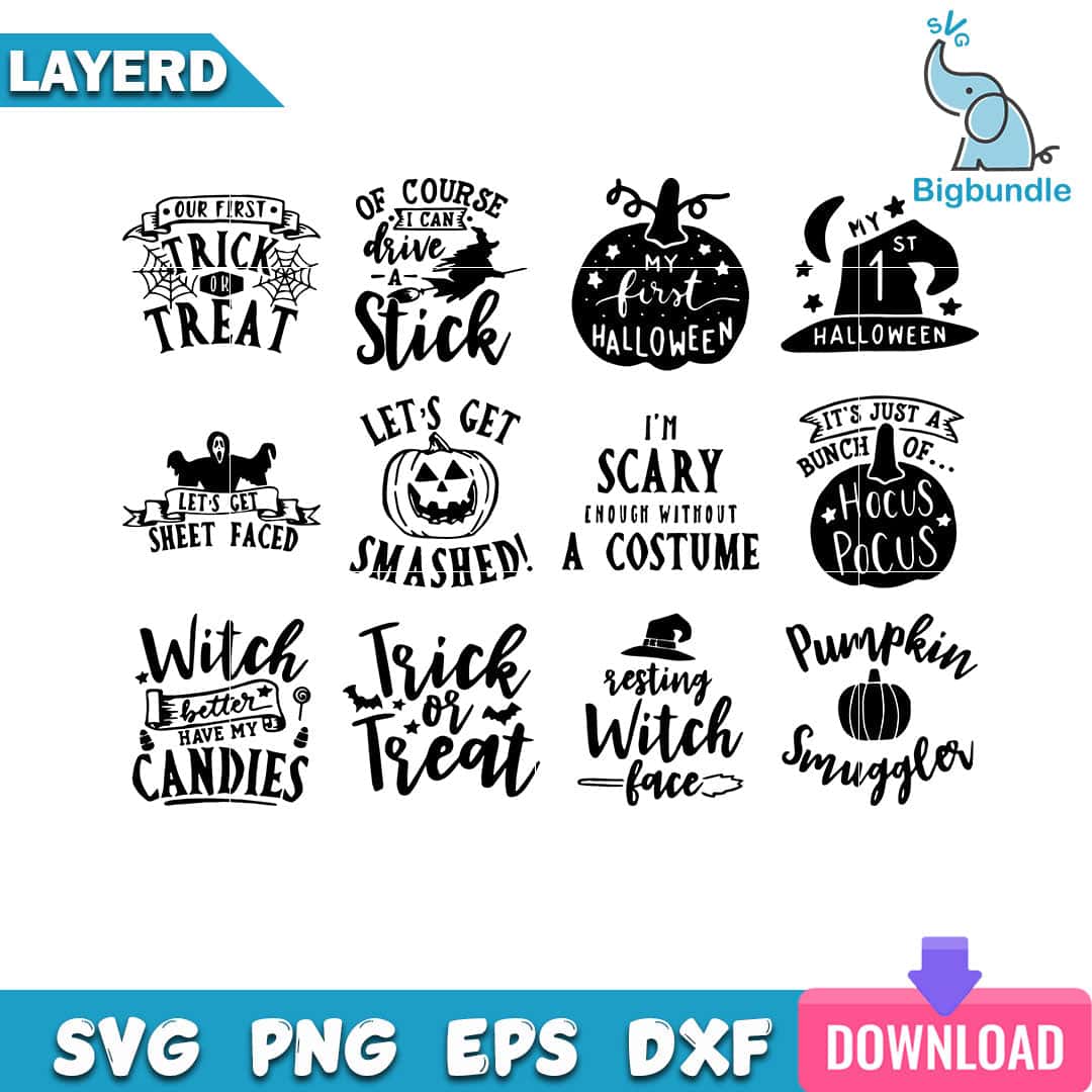 mockup bigbundle file l Halloween Quotes Bundle