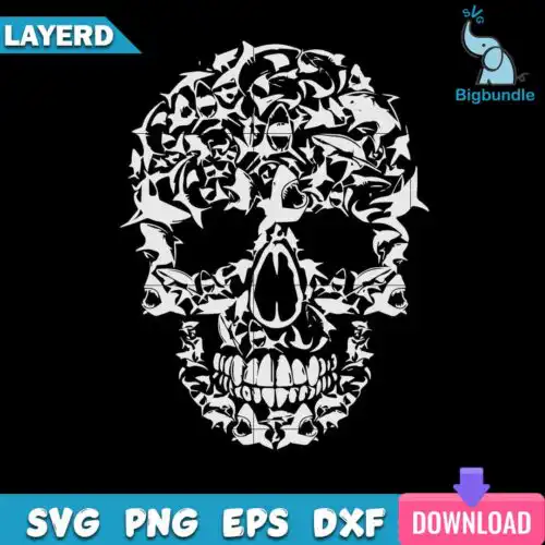 Halloween Shark Skull Animals Svg, Halloween Svg, SG13072385