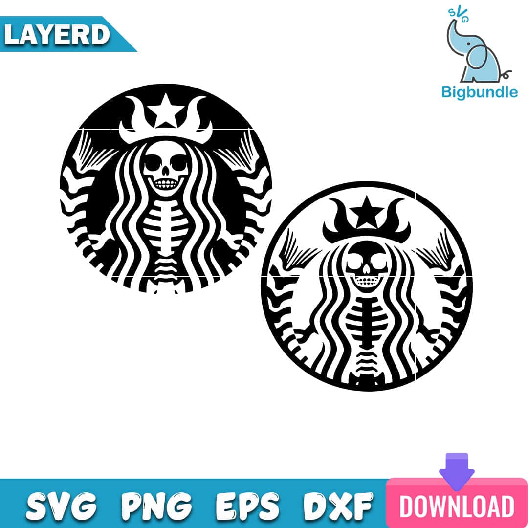 mockup bigbundle file l Halloween Starbucks Skeleton Witch