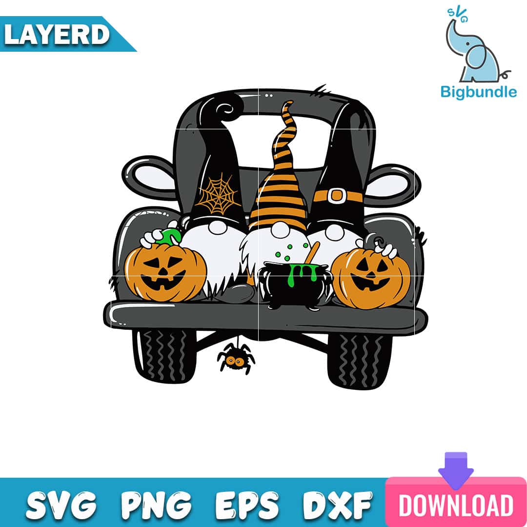 mockup bigbundle file l Halloween Truck Gnomies