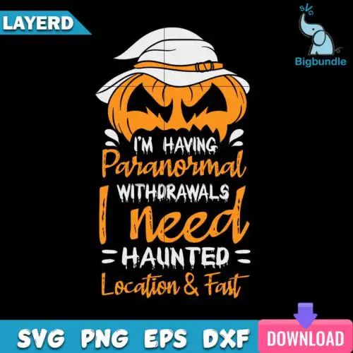 Im Having Paranormal Withdrawals I Need Haunted Location Fast Svg, SG14072314