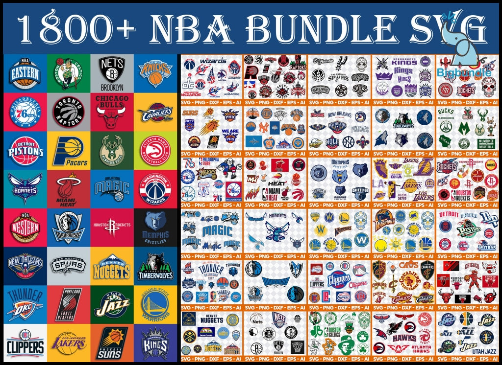 NBA Bundle Svg, Sport Svg, Bundle Sport Svg, Mega Bundle Sport NBA, All NBA Teams 1800 Files