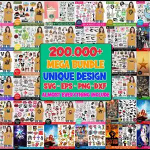 New The Ultimate Giga Bundle svg, Mega bundle svg, 200.000 unique designs almost everything included