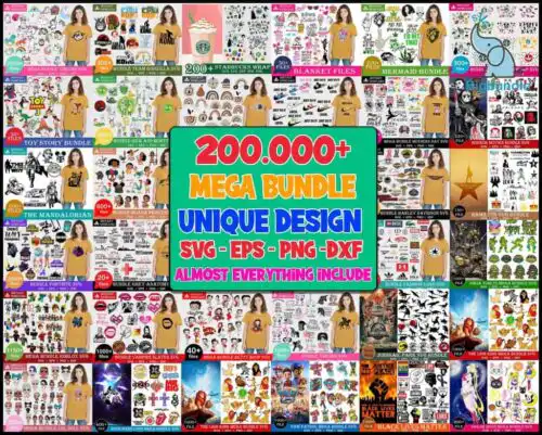 New The Ultimate Giga Bundle svg, Mega bundle svg, 200.000 unique designs almost everything included