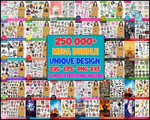 New The Ultimate Giga Bundle svg, Mega bundle svg, 250.000 unique designs almost everything included