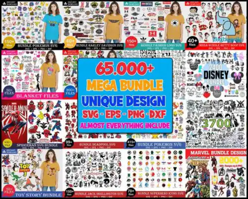 New The Ultimate Giga Bundle svg, Mega bundle svg, 65.000 unique designs almost everything included