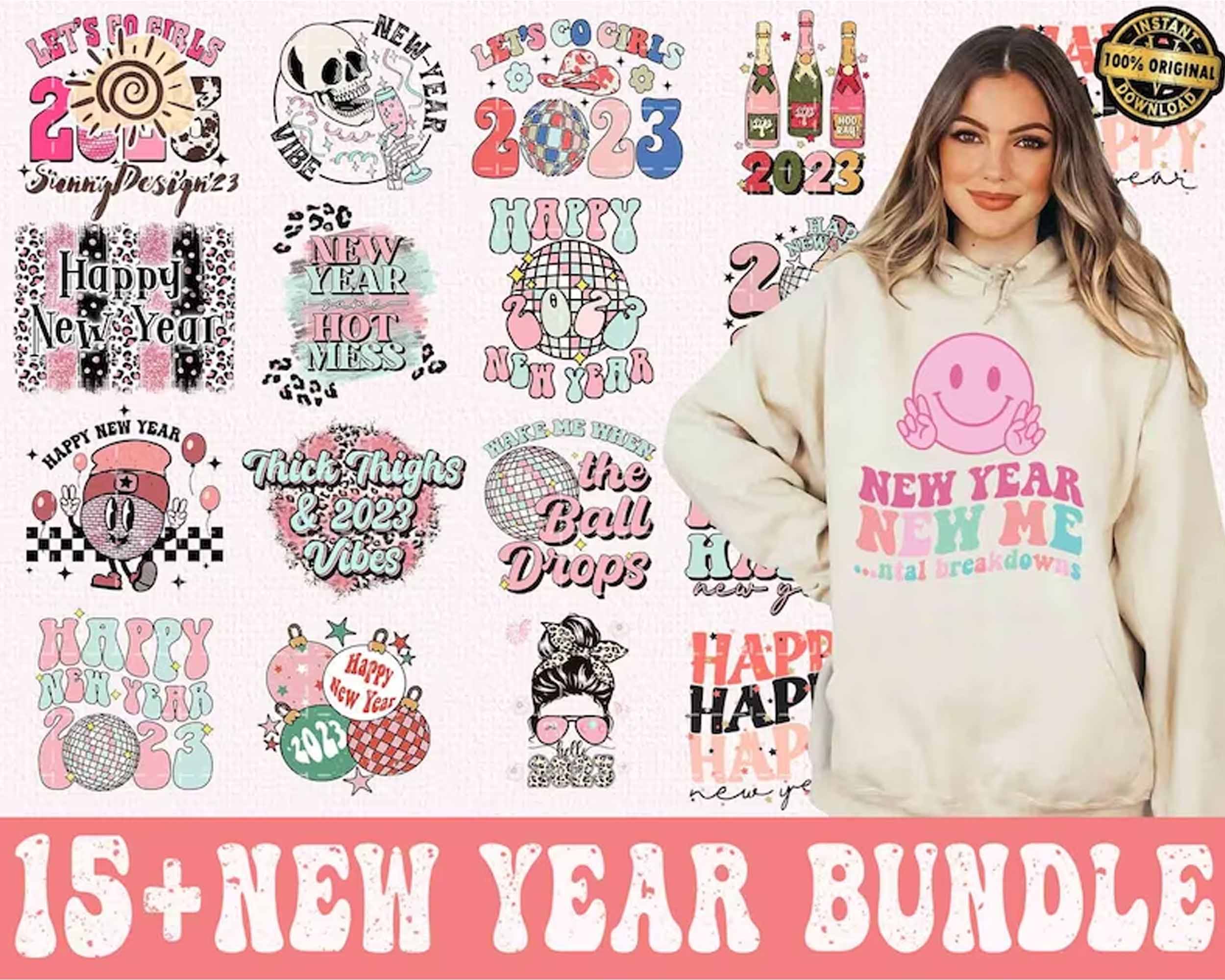 15+ Retro New Year PNG Bundle, Thick Thigh 2023 Vibes Png, New Year 2023 Png, New Year Vibes Png, Cowgirl New Year Png, Digital Download