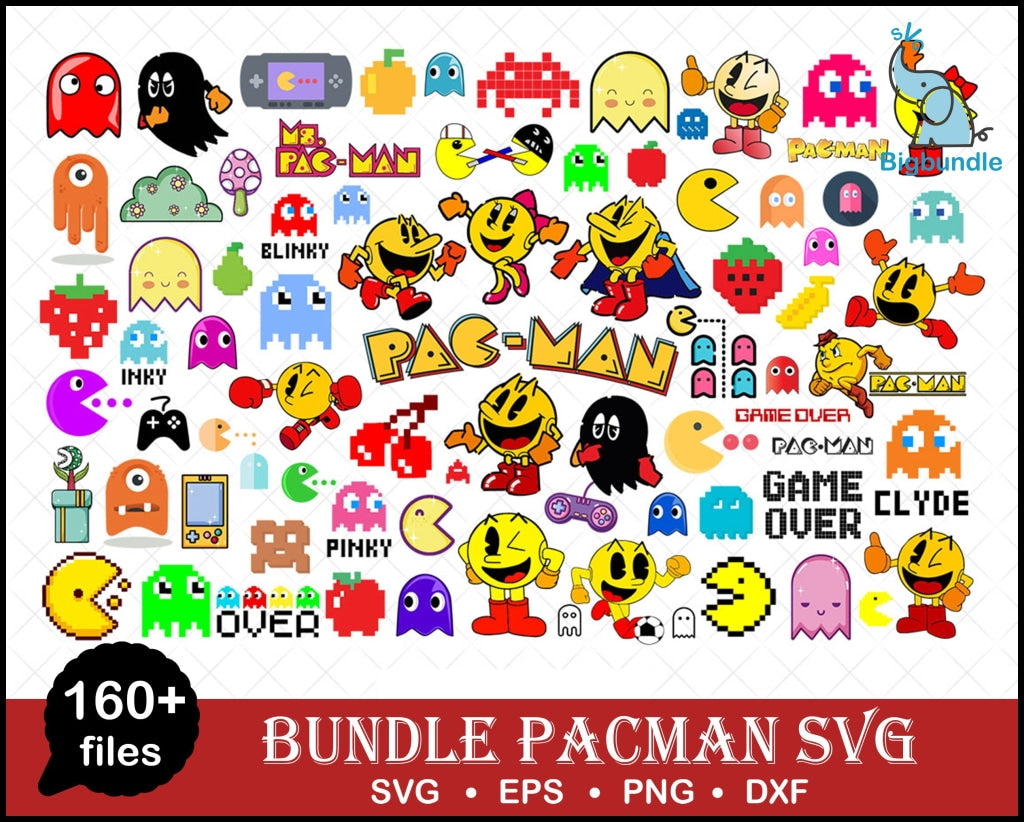 Pacman svg bundle, Pacman svg, png, dxf, Pacman svg files for cricut, Pacman svg clipar, Pacman silhouette, Digital download
