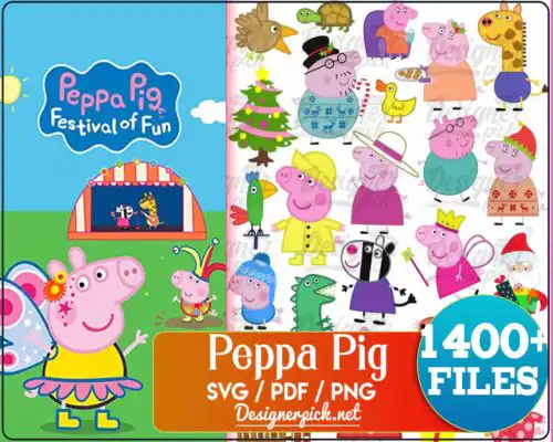 1400+ Peppa Pig Svg bundle - Instant Download