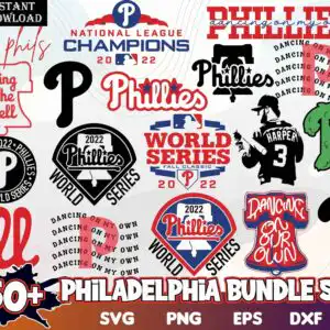 philadelphiabaseballsvg5.99.jpg Collage preview of Philadelphia Phillies 2022 World Series fan designs with Ring The Bell text