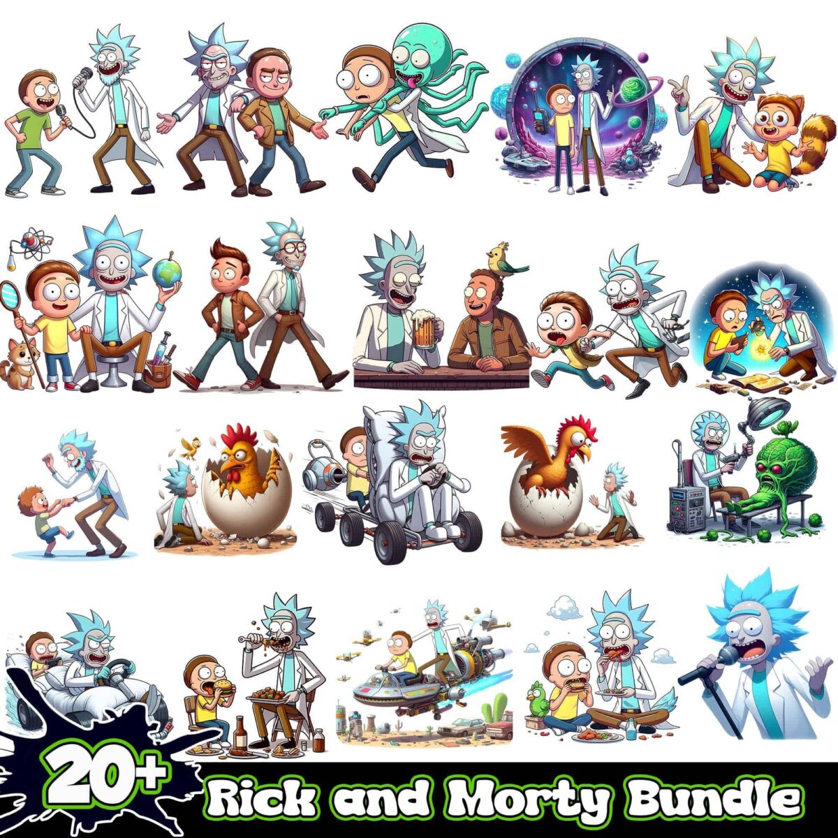 rickandmortypngbundle