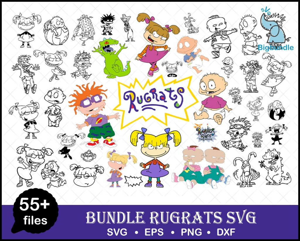 Rugrats svg bundle, Tommy, Chuckie Finster, Rugrats set, Rugrats svg, American Baby svg, Baby png