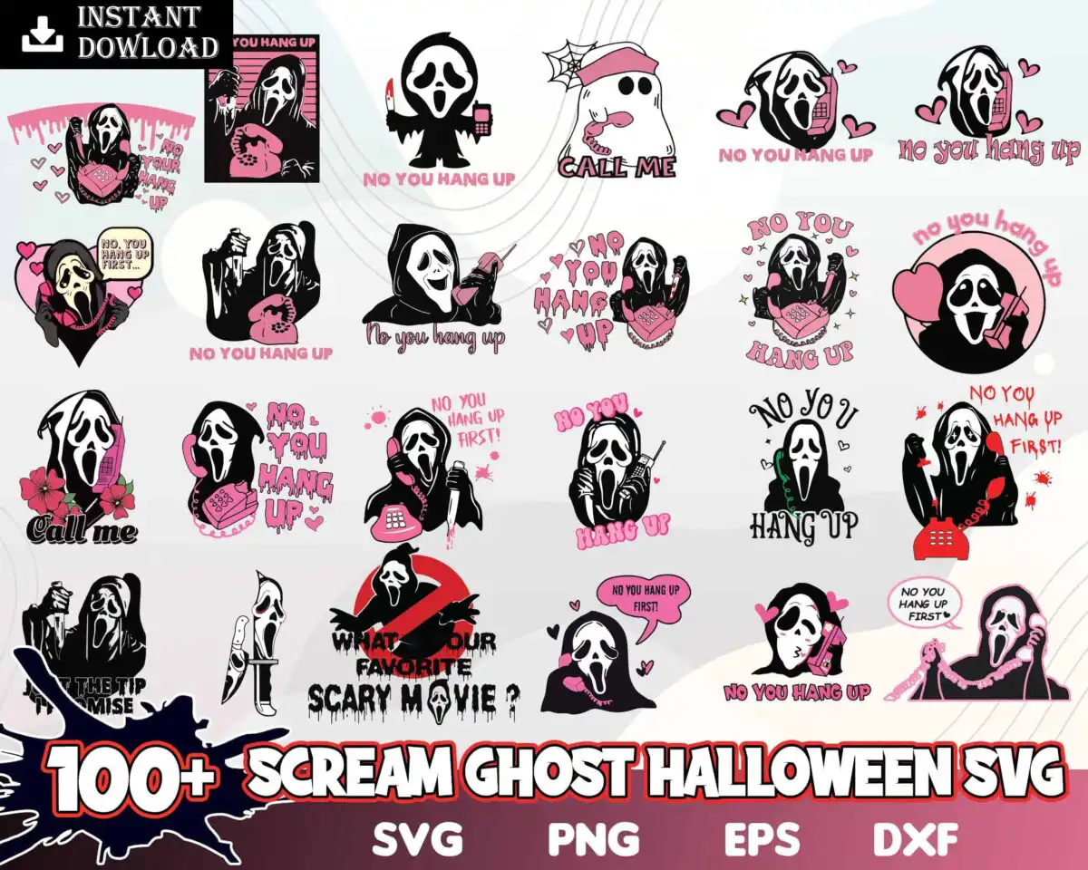 screamghostbundle.jpg Scream ghost halloween svg, png, eps, dxf, Halloween bundle svg