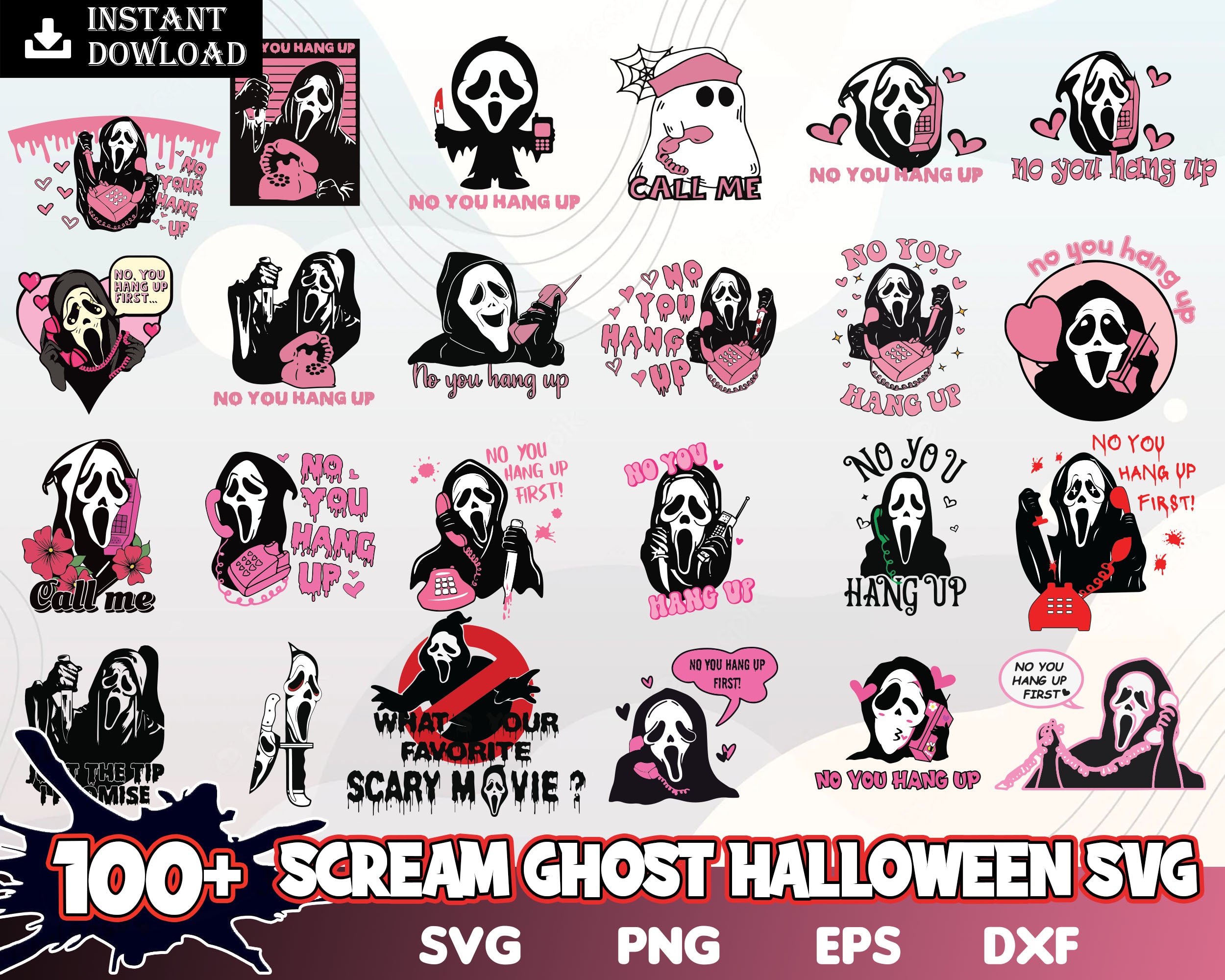Scream ghost halloween svg, png, eps, dxf, Halloween bundle svg