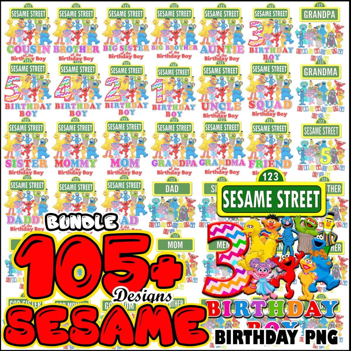 sesamebirthdaypngbundle