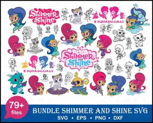 shimmer and shine SVG Bundle, digital download shimmer and shine, clipart, pack shimmer and shine, cricut