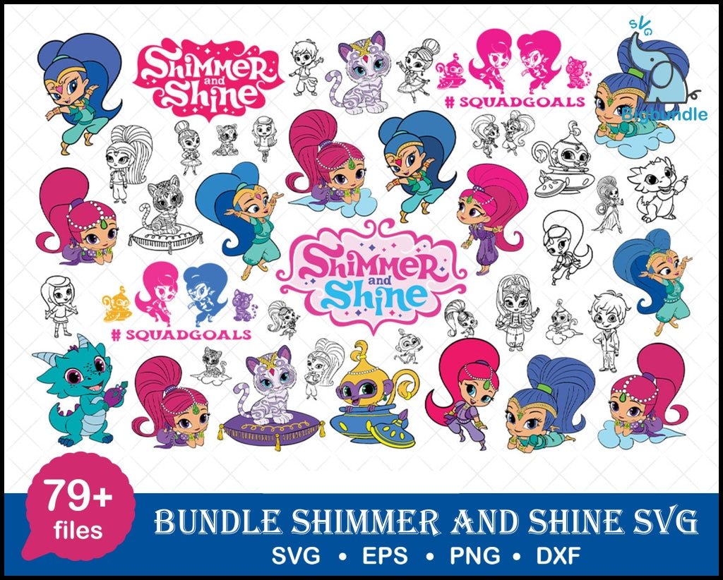 shimmer and shine SVG Bundle, digital download shimmer and shine, clipart, pack shimmer and shine, cricut