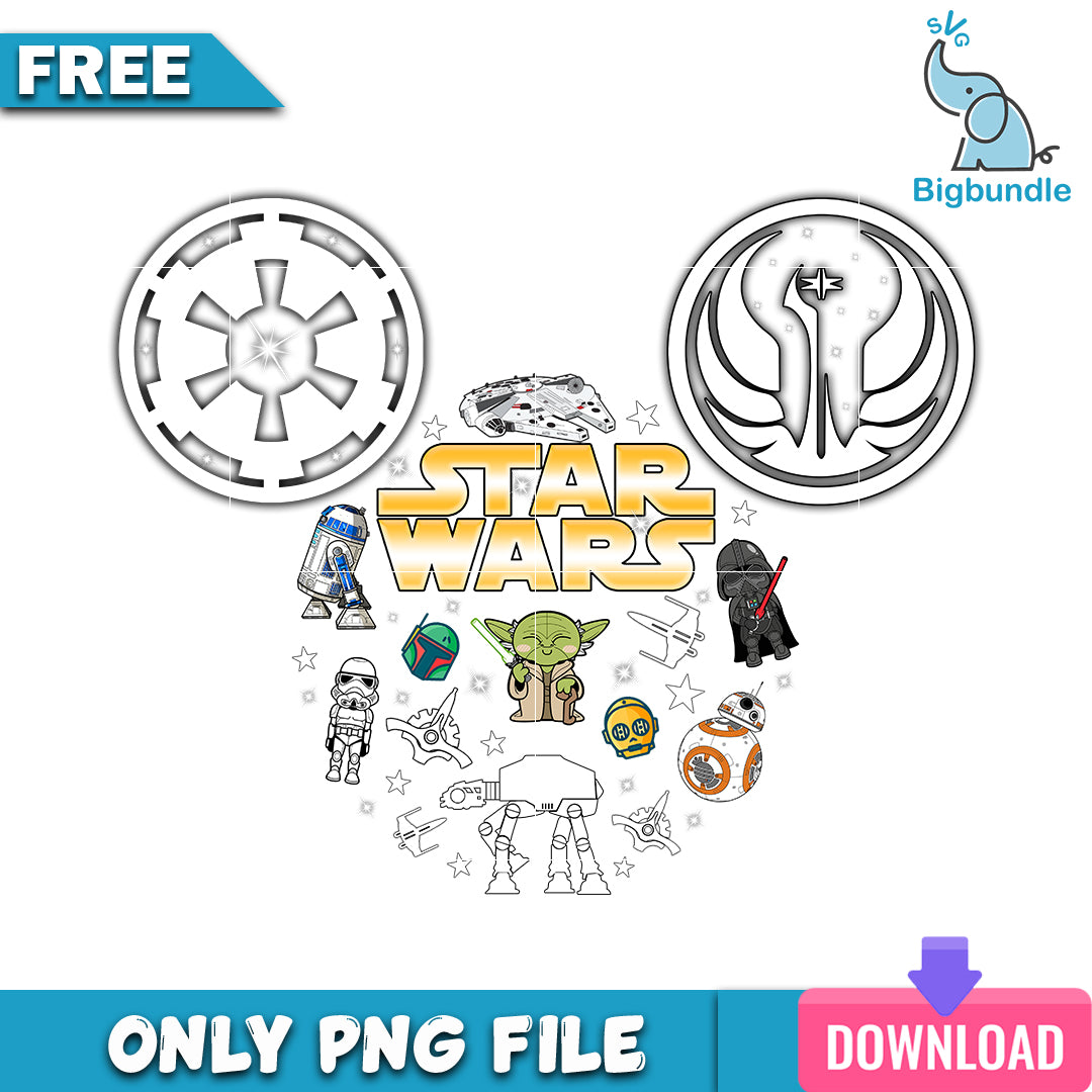 Mickey star wars png, disney png, Digital download.