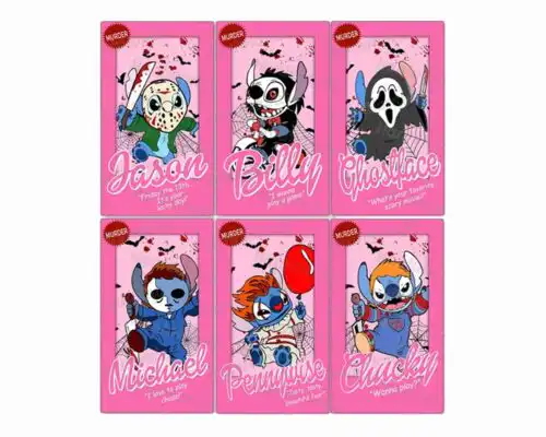 stitchhorrorpinkbundle4.99.jpg Bundle Stitch Horror Characters PNG, Cute Horror Dolls PNG Set, Pink Doll PNG, Horror Png