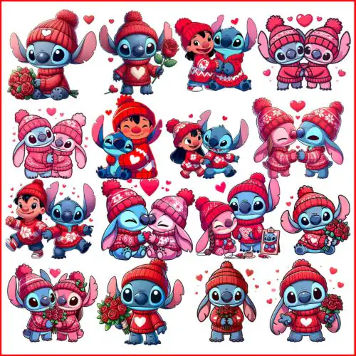 Be My stitch Valentine bundle png