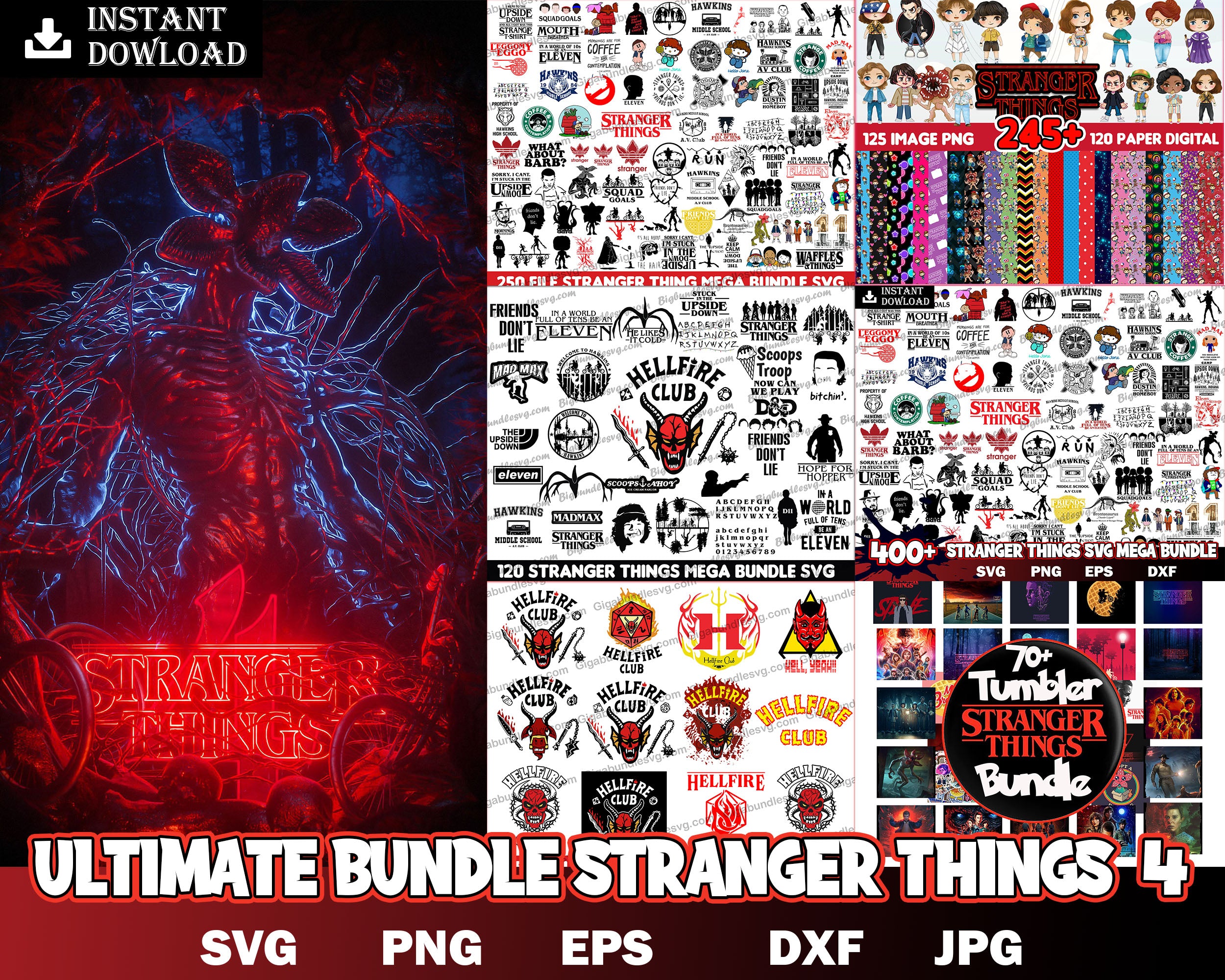 Ultimate bundle Stranger Things SVG Bundle, Hellfire Club Svg