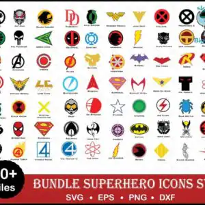 superhero-svg-super-hero-logo-characters-marvel-avengers-cricut-266.jpg Grid preview of superhero comic logos and emblems including shield and circular icons