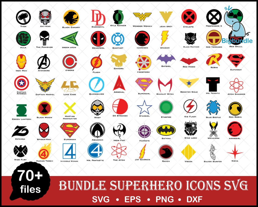 Superhero Svg, Super Hero Logo svg, Superhero Characters, Marvel svg, Avengers svg, Superhero Cricut