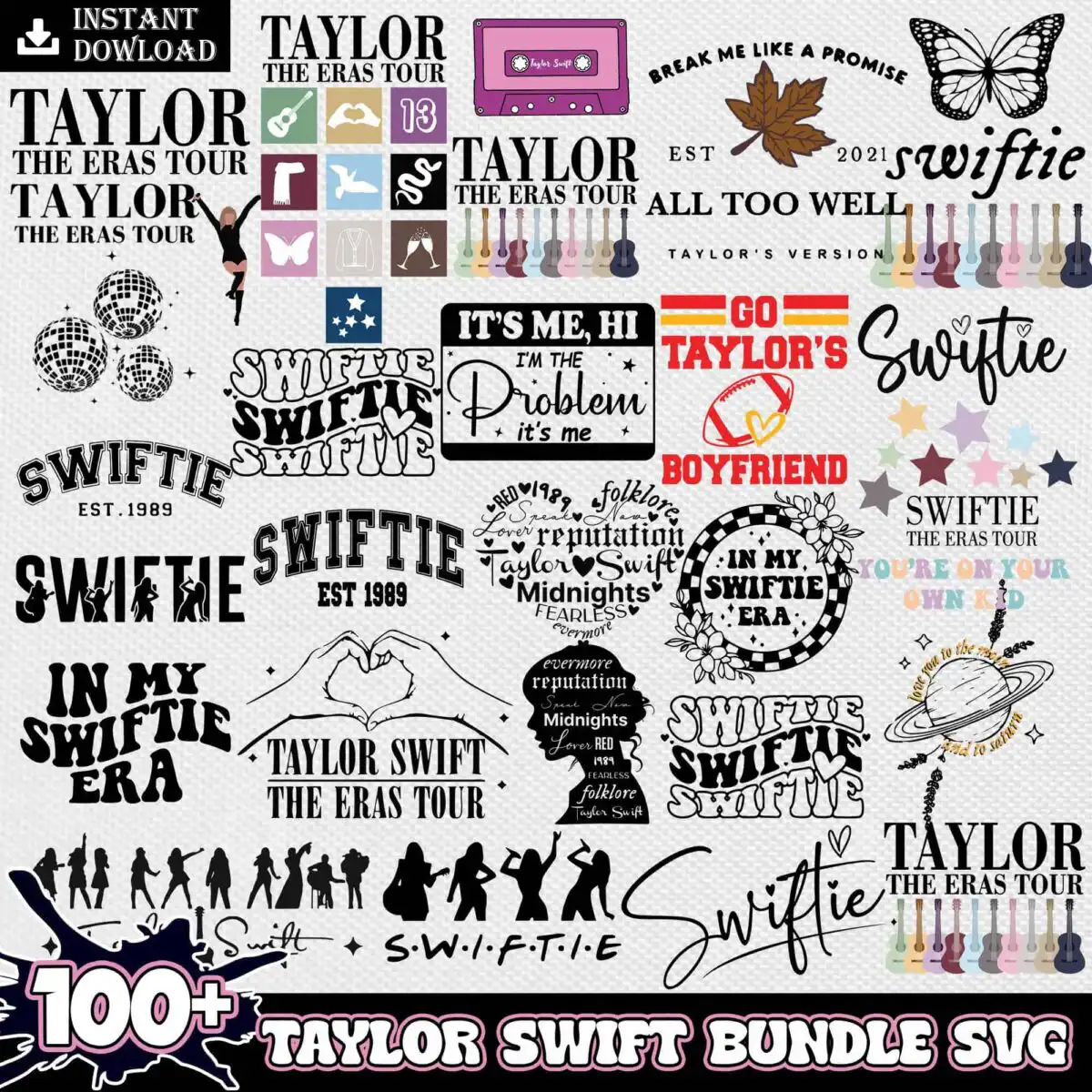 taylorswiftbundlesvg.jpg Taylor swift eras tour bundle layered svg