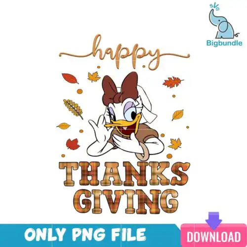 Disney Daisy Happy Thanksgiving PNG, Thanksgiving Holiday PNG
