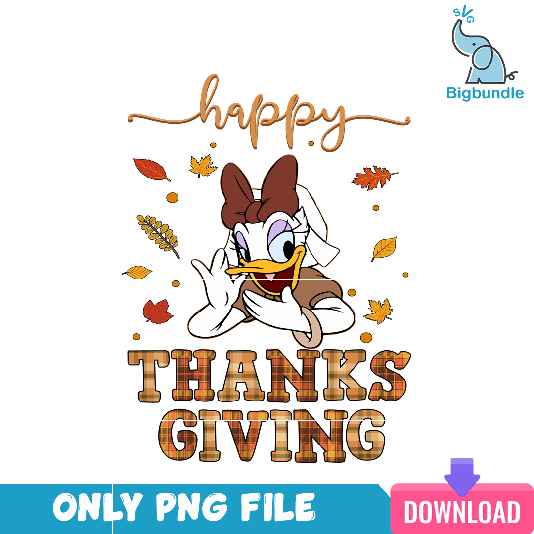 Disney Daisy Happy Thanksgiving PNG, Thanksgiving Holiday PNG