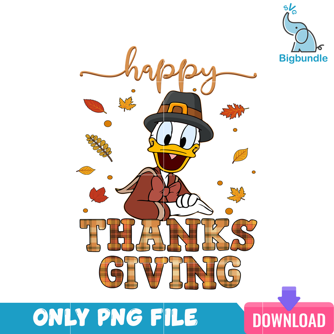 Disney Donald Happy Thanksgiving PNG, Thanksgiving Holiday PNG