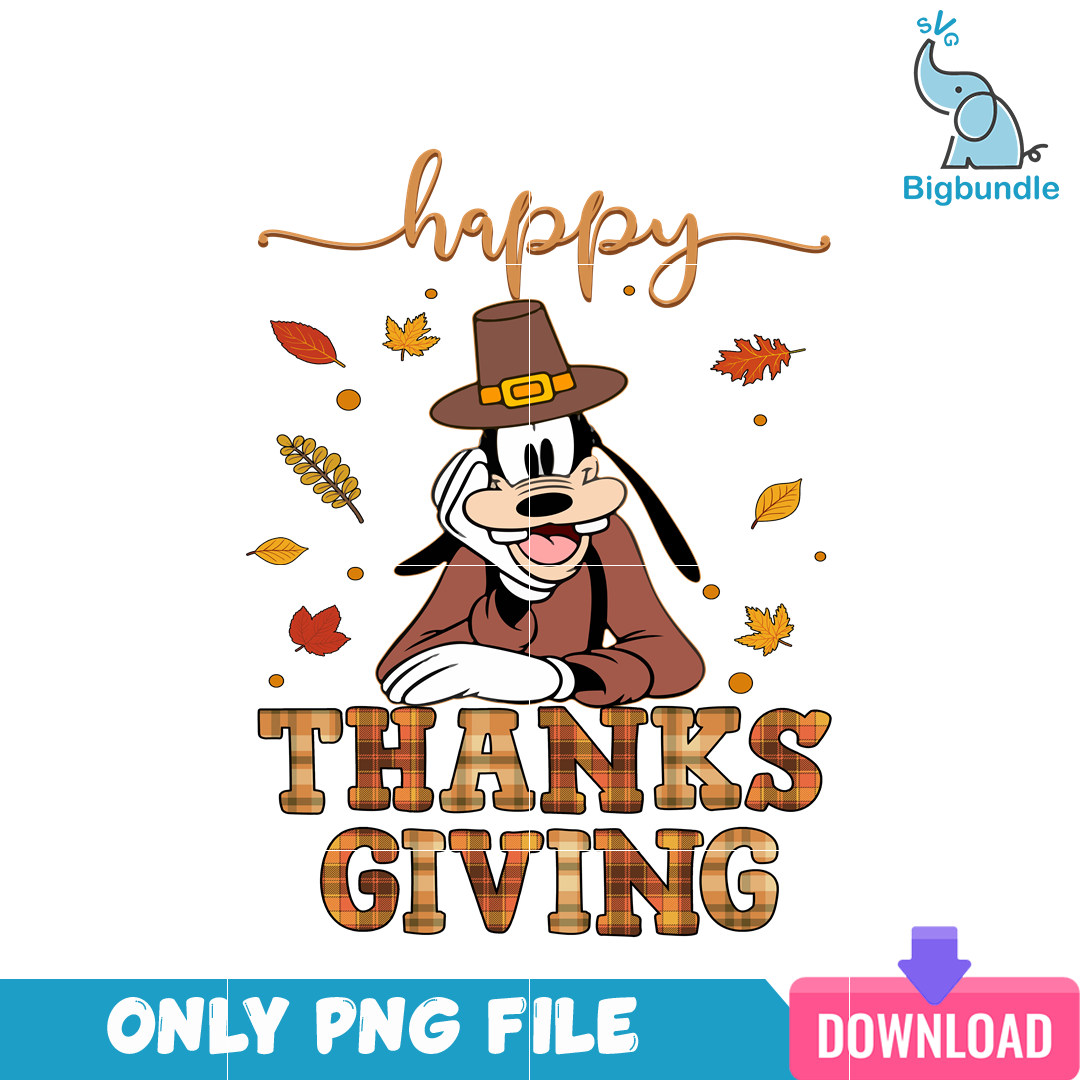 Disney Goofy Happy Thanksgiving PNG, Thanksgiving Holiday PNG