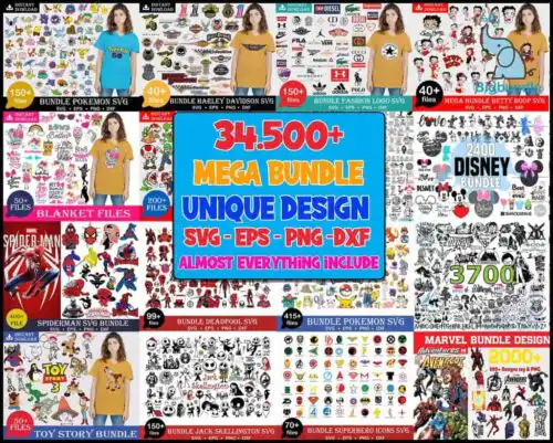 The Ultimate Giga Bundle svg, Mega bundle svg, 34.500 unique designs almost everything included