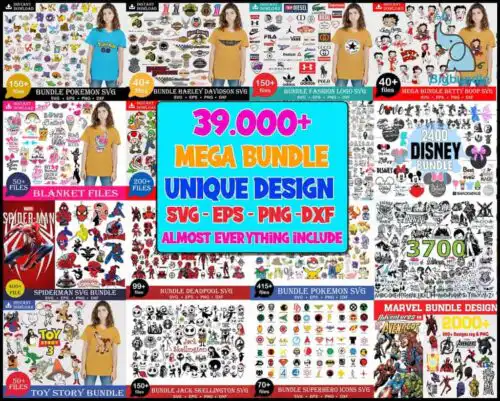 The Ultimate Giga Bundle svg, Mega bundle svg, 39.000 unique designs almost everything included