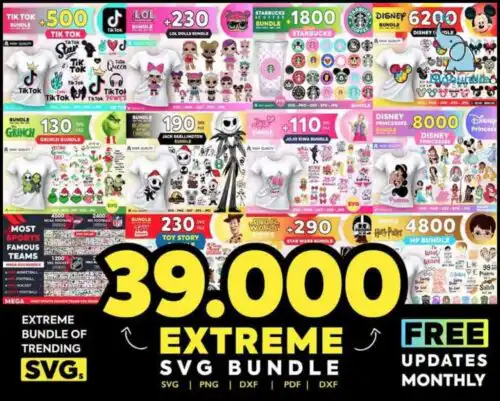 The Ultimate Giga Bundle svg, Mega bundle svg, 39000 unique designs almost everything included