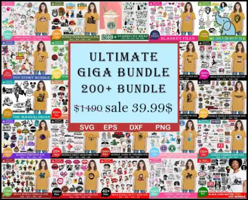 The Ultimate Giga Bundle svg, Mega bundle svg, Combo 200+ Bundle svg 2.0