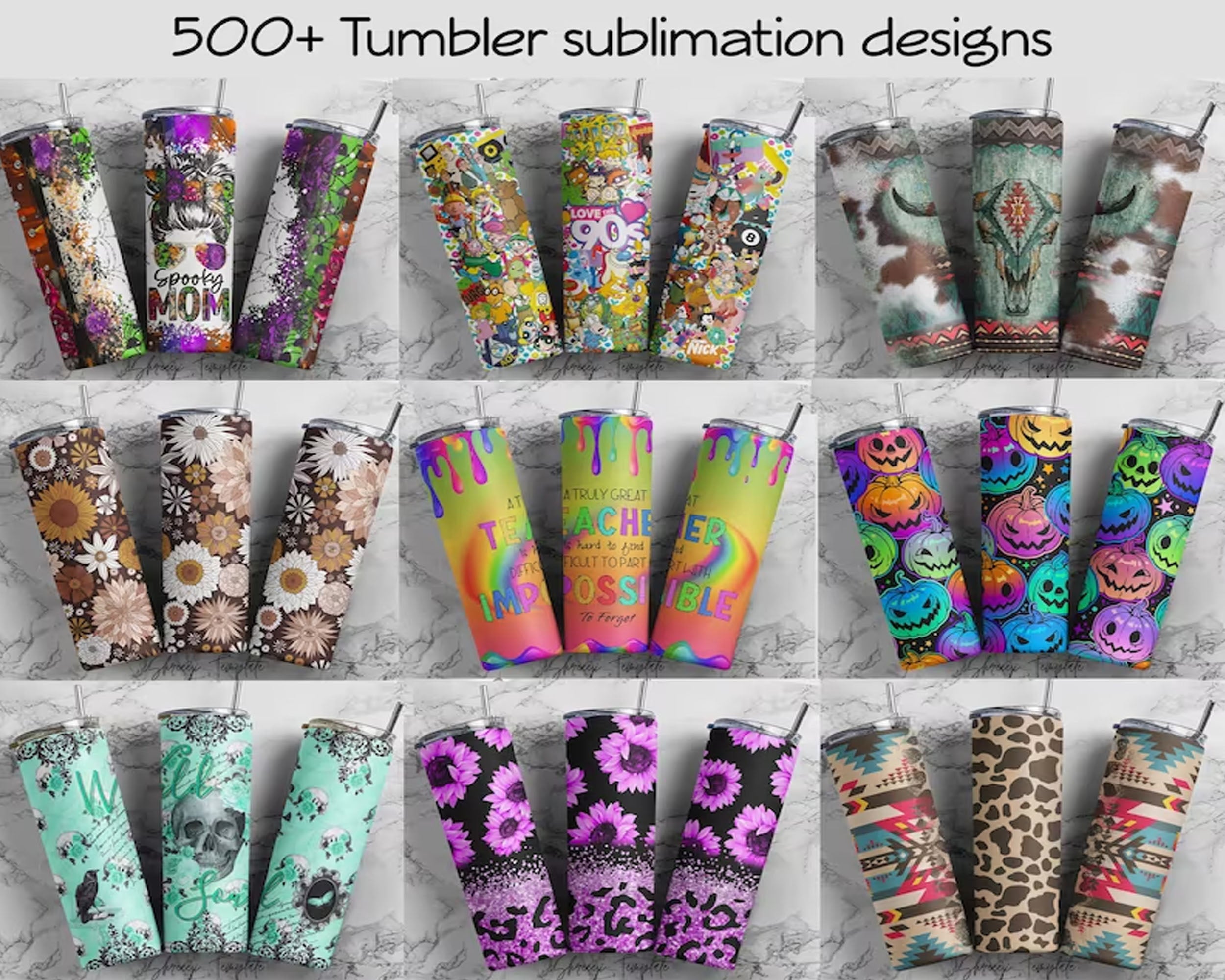 500+ Sublimation Bundle, For 20oz Tumblers, Sublimation Wrap, Digital download