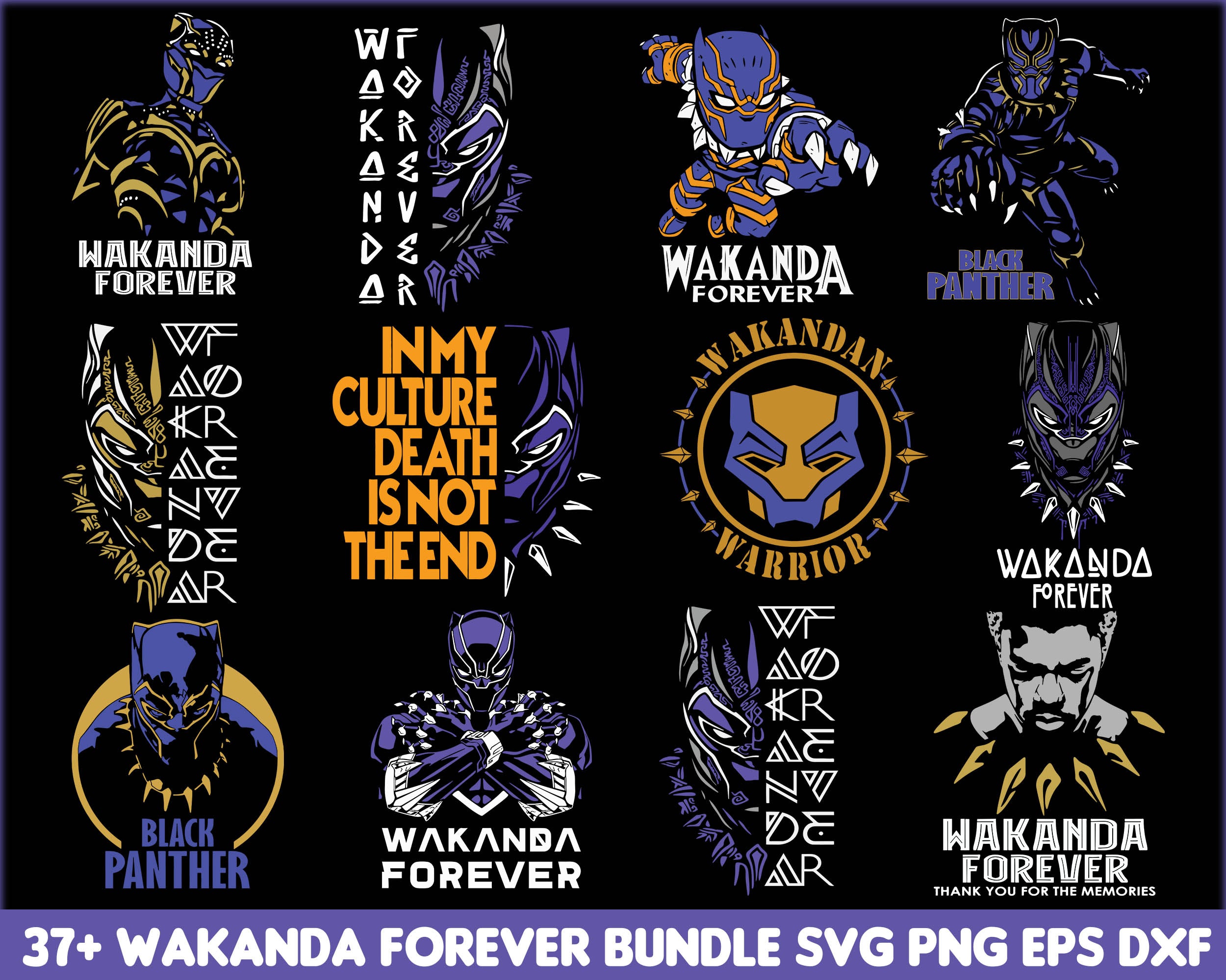 37+ Black Panther SVG PNG EPS DXF, Wakanda Forever bundle, Sublimation Design, Avenger svg bundle, Marvel bundle svg, Digital download