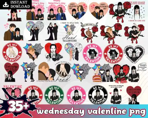 35+ Valentine Wed Addams PNG Bundle, Valentine Movies Png, Valentine Wednes Png, Nevermore Academy Png