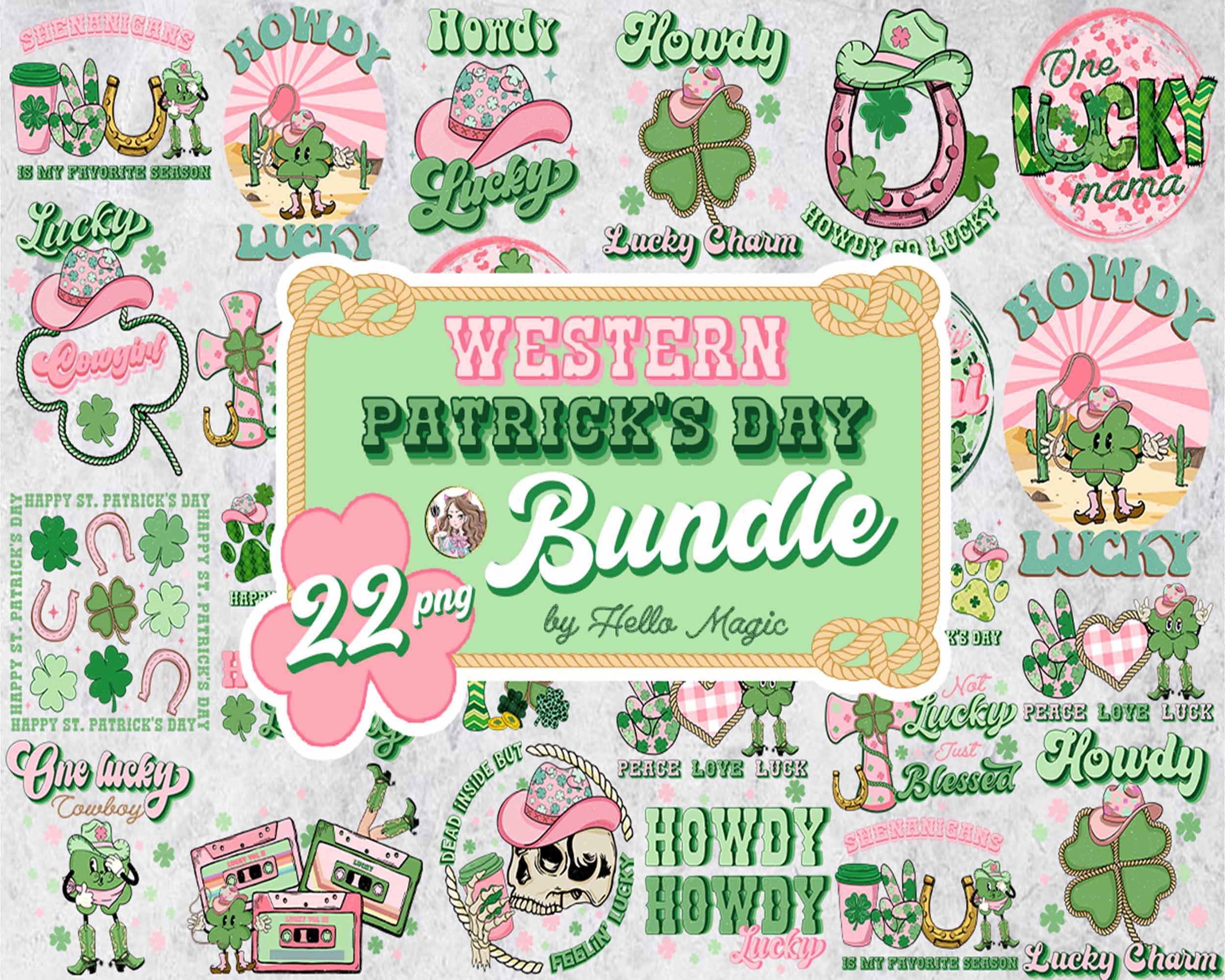 22 Western St. Patrick's png sublimation design bundle,Irish Day png, St. Patrick's png bundle, digital download