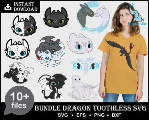 White and Black dragon svg file for cutting Dragon SVG Bundle Fury SVG DIY Fury Shirt Svg