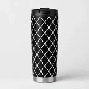 A collection of seamless geometric and abstract patterns for tumblers design printed on a plain product mockup