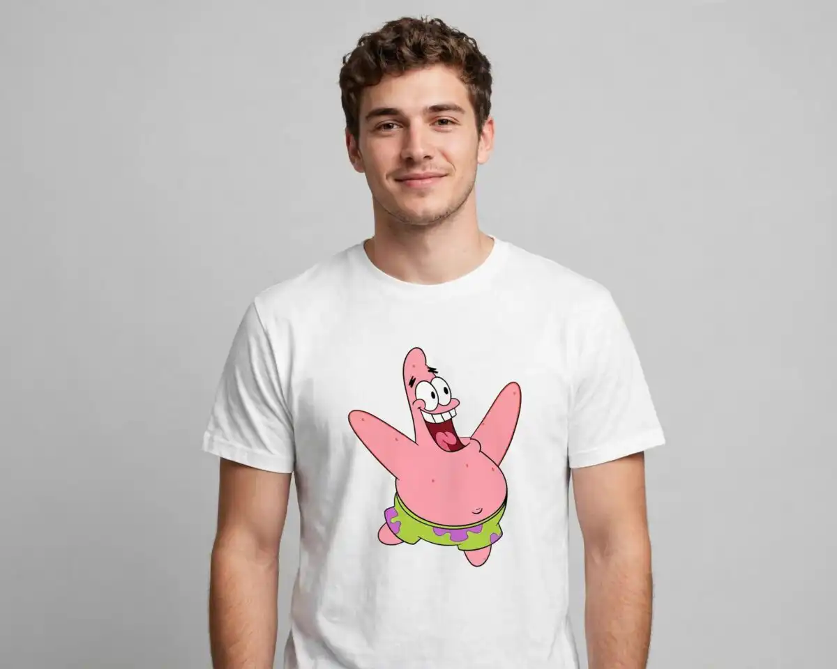 spongebob squarepants svg design printed on a plain product mockup