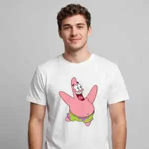 spongebob squarepants svg design printed on a plain product mockup
