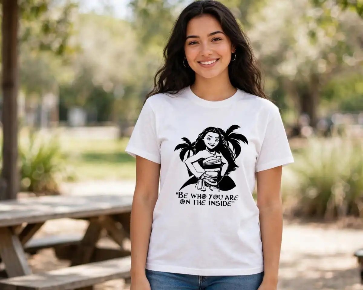 moana and maui svg design printed on a plain product mockup