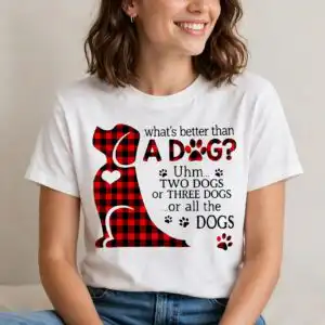what's better than a dog? funny buffalo plaid dog lover quote design what's better than dog svg design printed on a plain product mockup