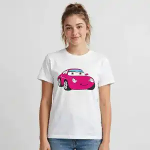 pixar cars logo png design printed on a plain product mockup