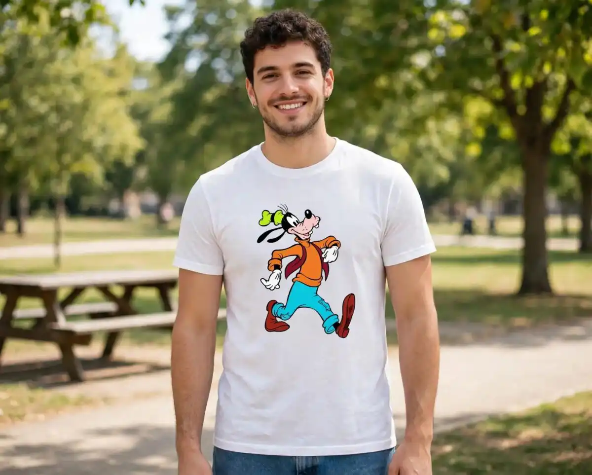 disney goofy character with 50+ poses for birthday shirts disney goofy svg design printed on a plain product mockup