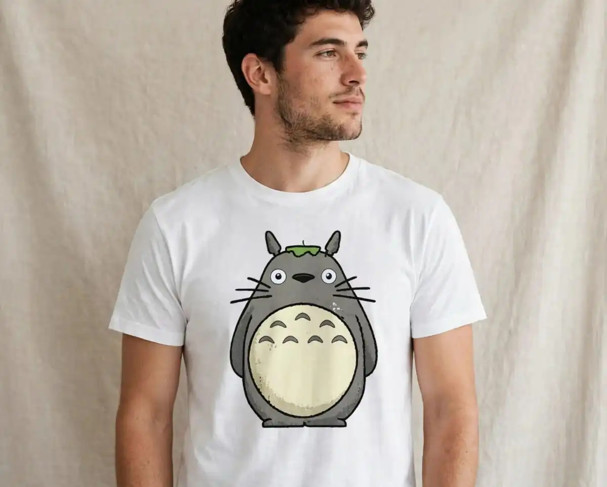 my neighbor totoro svg design printed on a plain product mockup